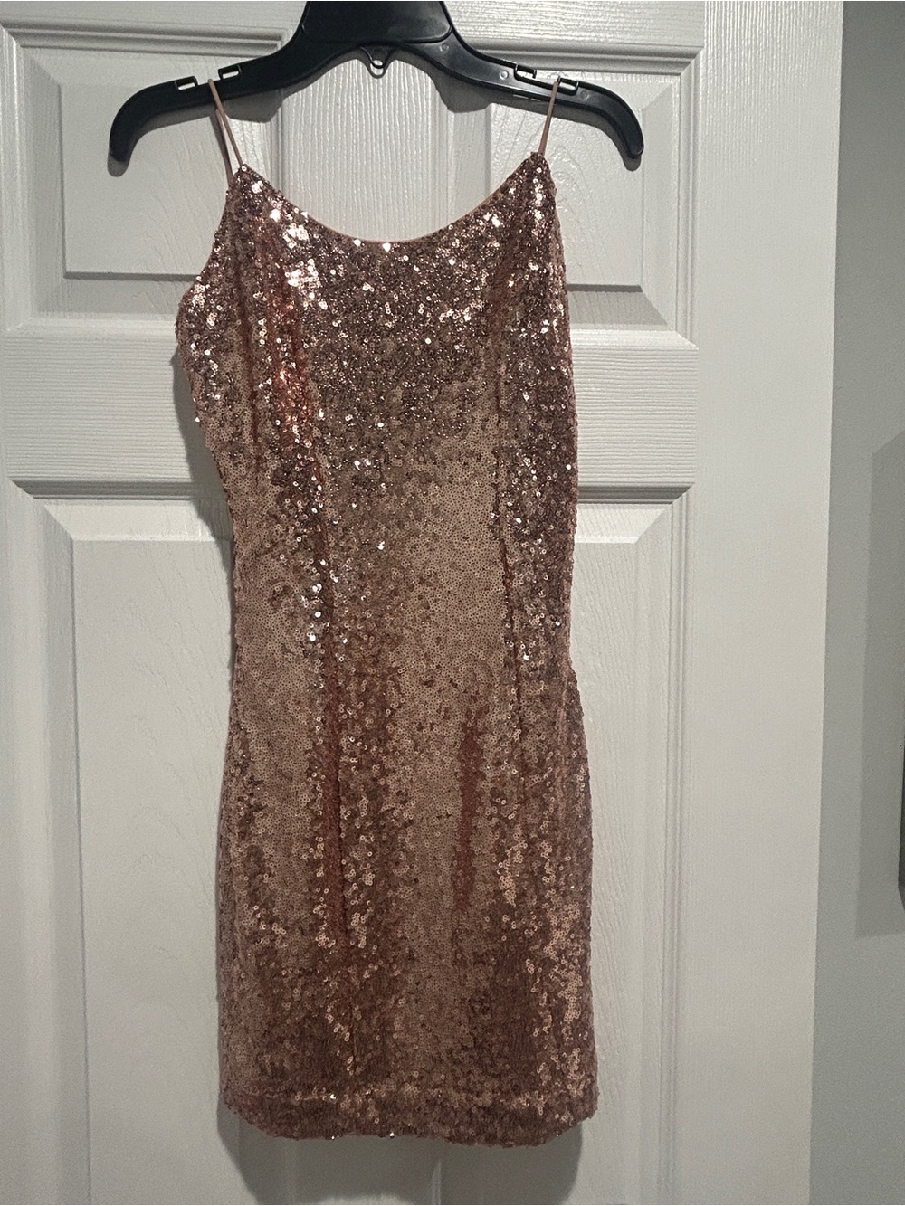 Lulu's Rose Gold Sequin Slip Mini Dress